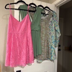 4 mini dresses all size medium